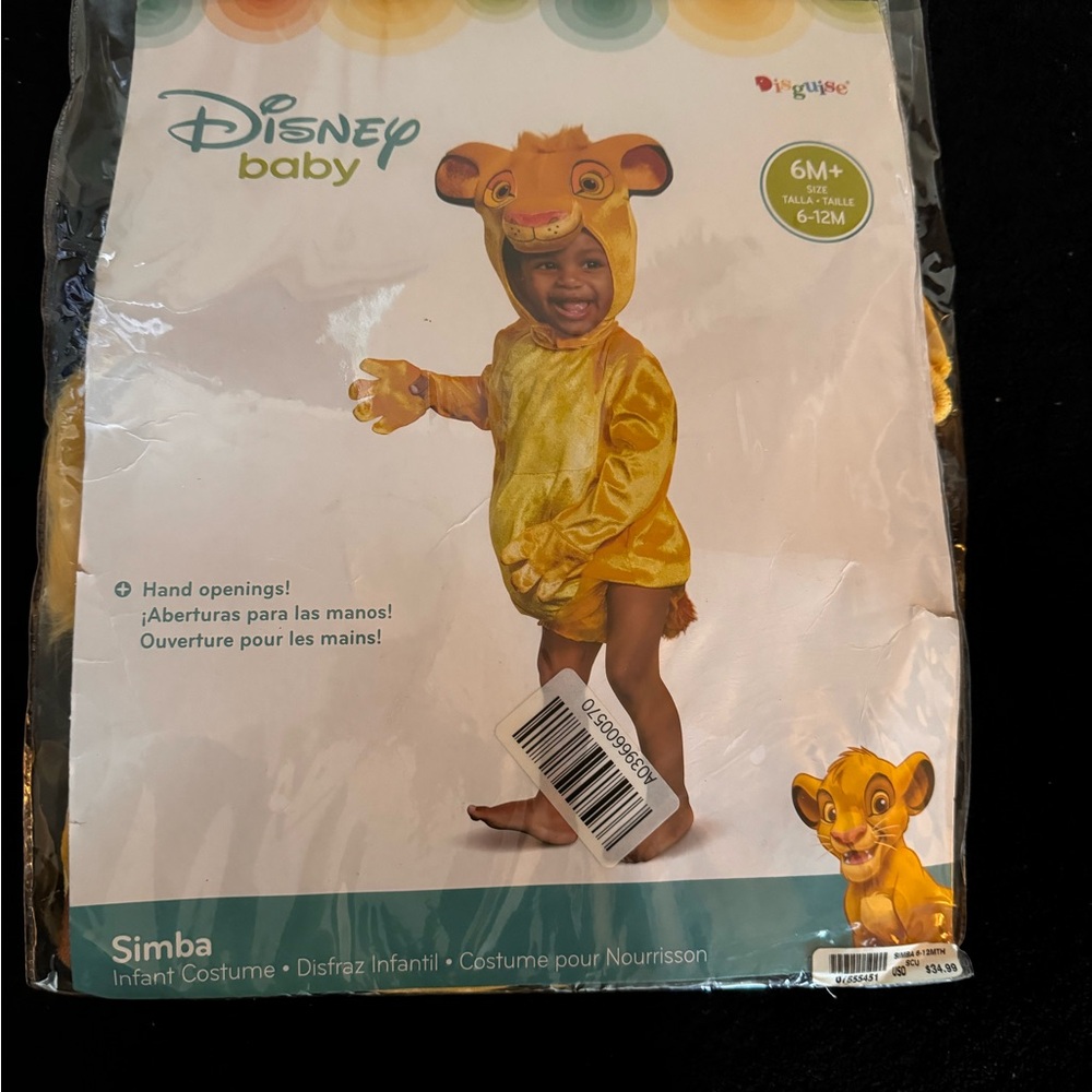 Disney Simba Infant Costume in Golden Yellow